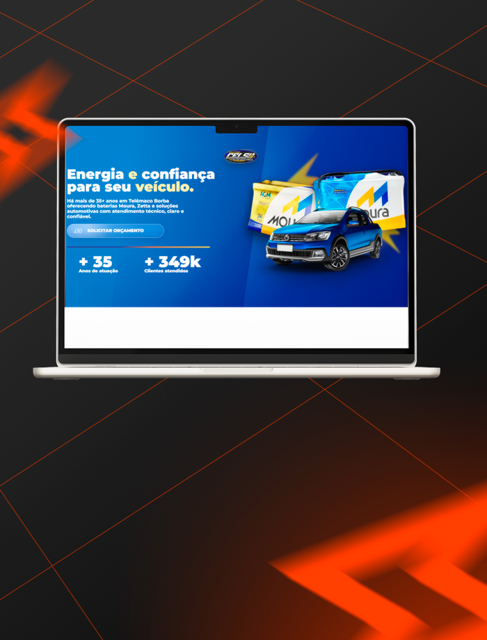 Landing page profissional desenvolvida para Eletro Celso